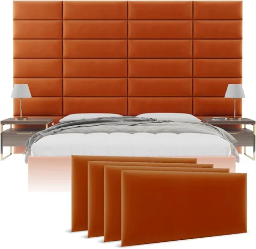Miniatura 18 de Cabeceras tapizadas Vänt - Paneles de pared para montar en la pared tamaño Queen/Full - Champán neutro metálico - Juego de 4 paneles