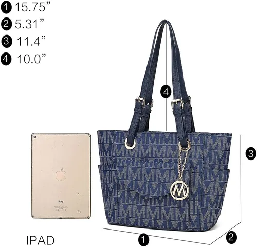 Miniatura 3 de MKF Collection Bolso de mano para mujer, bolso de mano de cuero vegano con asa superior