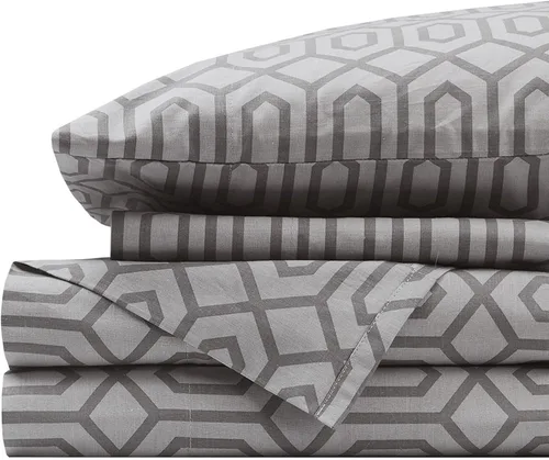 Miniatura 22 de Comfort Spaces Sábanas 100% algodón tamaño individual, transpirables, naturalmente frescas, sábanas de algodón suave con bolsillo elástico de 14
