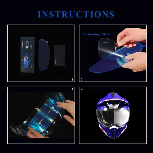 Miniatura 4 de Visera de casco de motocicleta con película antivaho – Inserto antivaho para protector facial del casco, visera transparente resistente a la niebla