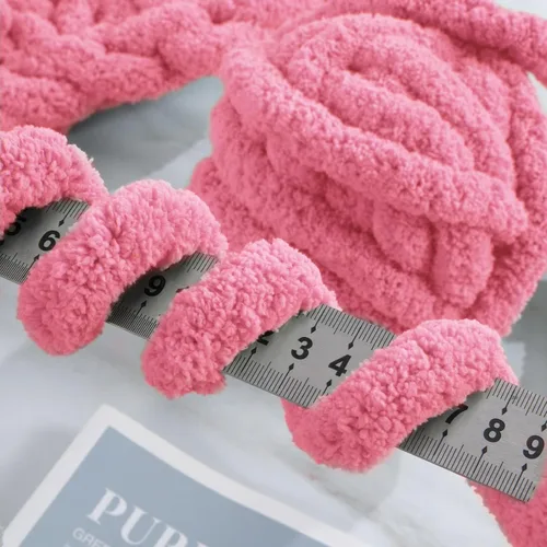 Miniatura 5 de MABOZOO Paquete de 8 ovillos de hilo grueso surtido para crochet - Chenilla jumbo esponjosa, hilo suave y voluminoso para tejer a mano o con los Rojo