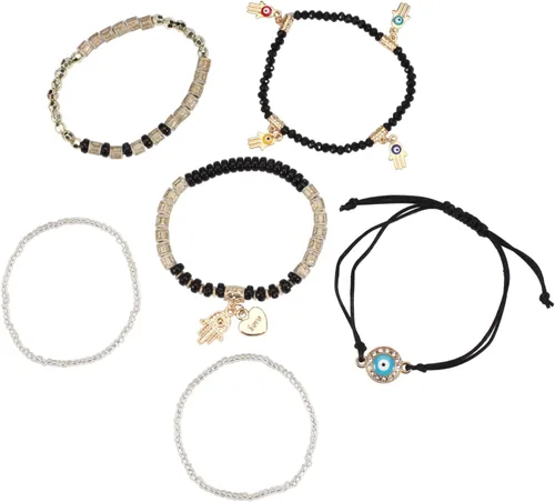 Miniatura 4 de Budsmile Pulseras bohemias de cuentas elásticas para mujeres y niñas, juego de pulseras apilables en múltiples capas, dijes multicolor hechos a