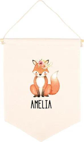 Miniatura 46 de Andaz Press Cartel de lienzo colgante – Tapiz de alfabeto y animales para colgar en la pared para bebé niña y niño, decoración de pared de guardería