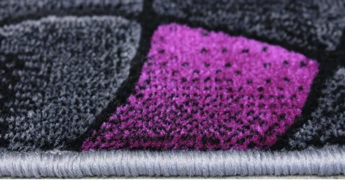 Miniatura 5 de Masada Rugs, Alfombra moderna y contemporánea, color morado, gris y negro (2 pies x 3 pies)