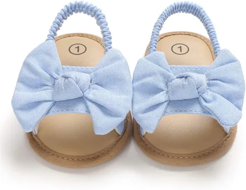 Miniatura 4 de COSANKIM Sandalias de verano para bebés y niñas con suela suave de flores, zapatos de vestir para cuna, recién nacidos, para recién nacidos