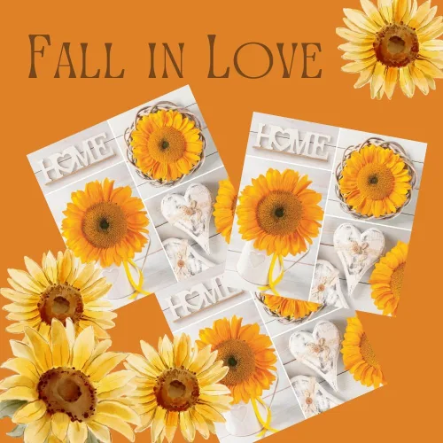 Miniatura 4 de Servilletas de papel de girasol de 13 x 13 pulgadas, 20 unidades, servilletas de 3 capas de girasol para arte de Navidad, cena y fiesta, servilletas