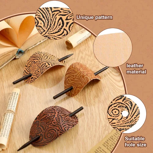 Miniatura 2 de Pinza para el cabello, 5 piezas de pelo sintético con pasador, forma ovalada, soportes para cola de caballo, accesorios para el cabello para mujeres