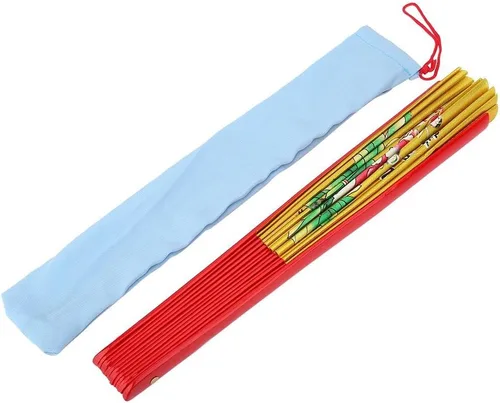 Miniatura 6 de VGEBY Ventilador chino tradicional, ventilador de tai chi de lucha contra Kung Fu, ventilador plegable de bambú, dorado, para artes marciales, danza