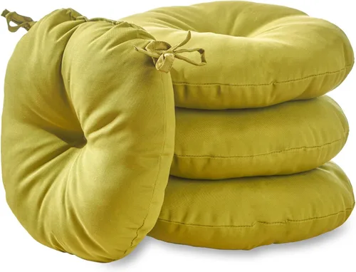 Miniatura 62 de Greendale Home Fashions Cojín redondo para asiento bistro de 15 pulgadas, 2 unidades (paquete de 1), Adobe Stripe