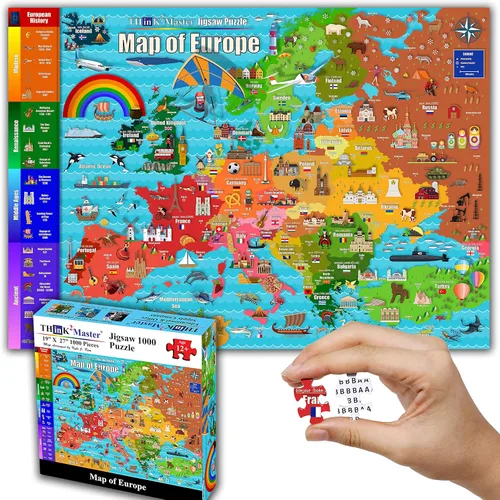 Miniatura 10 de Think2Master Rompecabezas de historia mundial de las civilizaciones antiguas de 1000 piezas de gran formato para niños mayores de 13 años