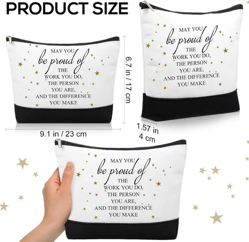Miniatura 2 de Roowest 20 unidades de regalos de agradecimiento a los empleados a granel – Bolsas de cosméticos para mujeres, bolsa de maquillaje para la semana