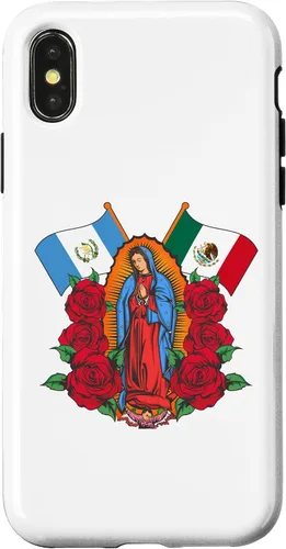 Miniatura 5 de Funda para iPhone 13 Pro Max Virgen de Guadalupe con bandera de Guatemala y México
