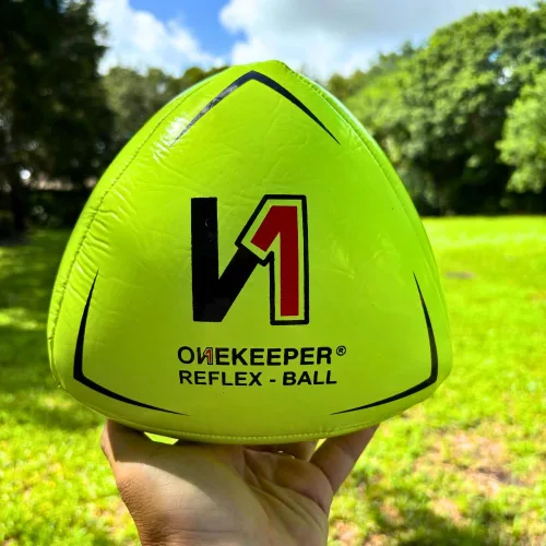Miniatura 4 de ONEKEEPER Pelota de reflejo y reacción para fútbol - Blanco, naranja, azul, rosa y amarillo fluo, entrenamiento de agilidad y coordinación