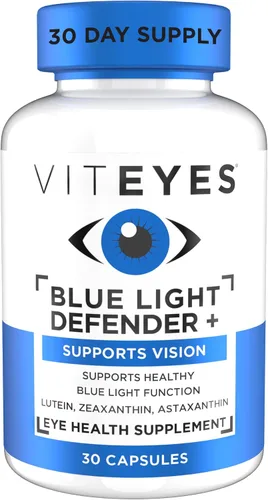 Viteyes Blue Light Defender+ Cápsulas de suplemento, protección dietética de la luz azul dañina, 30 cápsulas