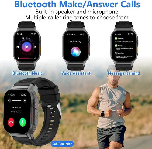Miniatura 4 de Reloj inteligente para hombres y mujeres (marcado/respuesta de llamadas), rastreador de actividad con monitor de frecuencia cardíaca/sueño, 100