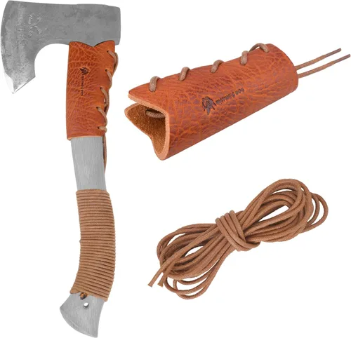 Miniatura 10 de Protector de cuello de hacha de cuero, cubiertas para mango de hacha para púas de jardinería o protector de hachas de campamento