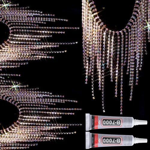 Miniatura 8 de Cinturón con flecos de diamantes de imitación con cuentas y cadena de borlas de diamantes para jeans, accesorios de ropa, decoración de bricolaje