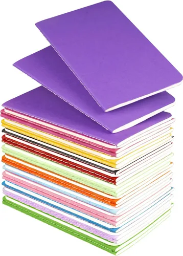 Lzerking Cuadernos Pequeños con Líneas al Por Mayor Paquete de 36 Mini Blocs de Notas de Bolsillo Juego de Diario - 12 Colores Brillantes, 3.5 x 5.5