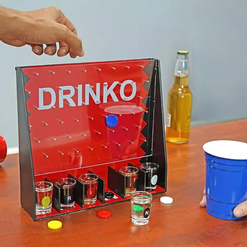 Miniatura 8 de Fairly Odd Novelties Juego de beber DRINKO - Diversión social en grupo y en pareja con vasos de chupito, multicolor, vasos de vidrio, tablero