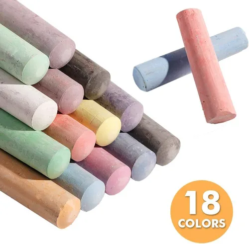 Miniatura 3 de feela Tiza para acera, paquete de 144 unidades, 18 colores, juego de tizas para acera para niños, a granel, ideal para niños y familia, pintura