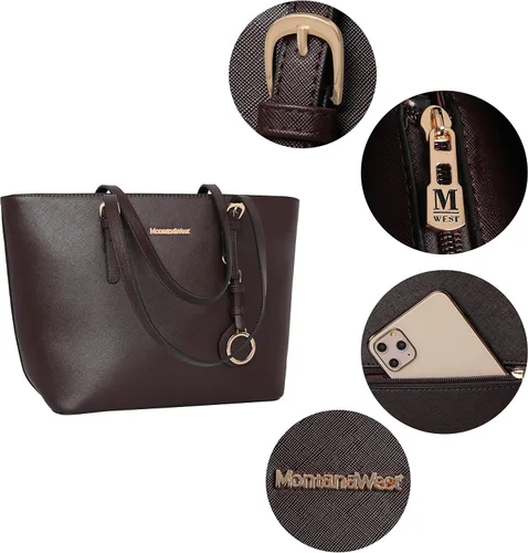 Miniatura 5 de Montana West Bolso de mano para mujer bolso de hombro de cuero vegano tamaño grande y mediano juego de 2 monederos