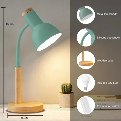 Miniatura 4 de WLHONG Lámpara de escritorio LED, lámparas de mesa modernas, 3 modos de color, luz de lectura que cuida los ojos, luz de escritorio con cuello