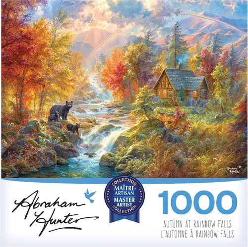 Miniatura 2 de RoseArt - Abraham Hunter - Otoño en Rainbow Falls - Rompecabezas de 1000 piezas para adultos