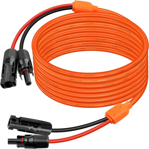 Miniatura 11 de XRDS -RF Cable de extensión solar de 5 pies, cobre estañado de 14AWG con conectores de panel solar, cables de derivación rojo y negro de 10AWG