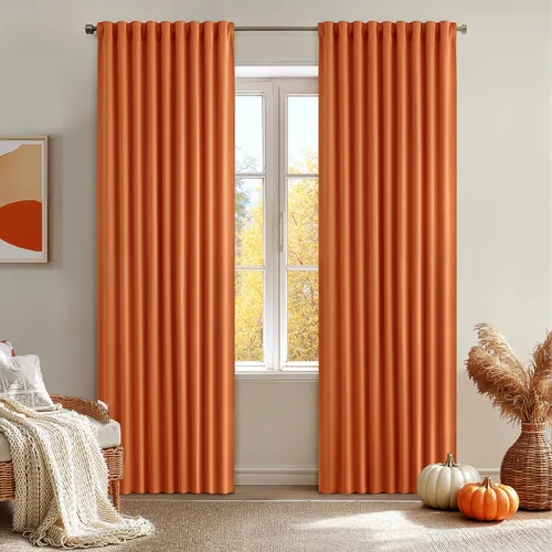 Miniatura 32 de MIULEE Cortinas opacas con pestaña trasera de 63 pulgadas de largo, juego de 2 paneles para sala de estar, dormitorio, privacidad, bolsillo