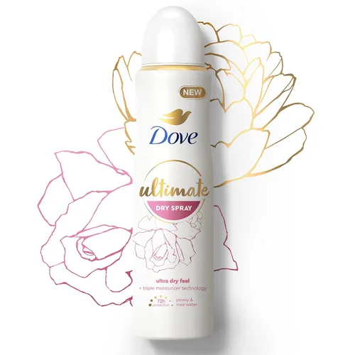 Miniatura 9 de Dove Ultimate Dry Spray antitranspirante de peonía y agua de rosas, 2 unidades para 72 horas de protección contra el sudor y el olor con tecnología