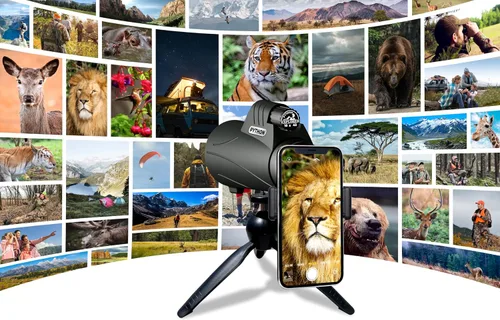 Miniatura 6 de Python - Telescopio monocular Explorer de 0.394 x 1.654 in con adaptador para teléfono inteligente y trípode, telescopio monocular de alta potencia