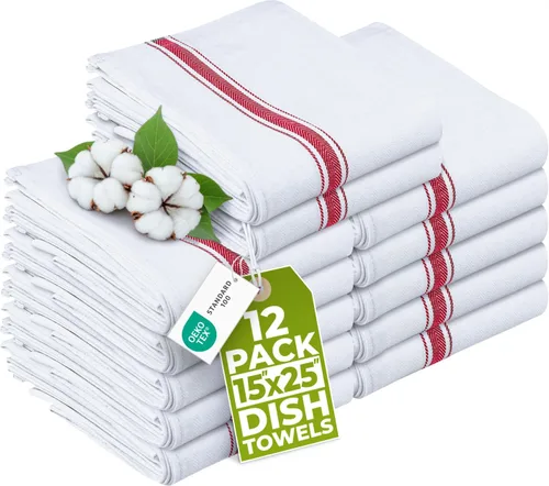 Miniatura 24 de Utopia Towels Juego de 12 paños negros de 15 x 25 pulgadas, 100% algodón hilado en anillo, altamente absorbentes y reutilizables, juego de barra