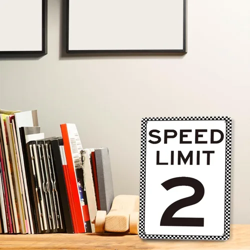 Miniatura 6 de Decoración de cumpleaños de coche de carreras, letrero de límite de velocidad 1, Fast One, decoración de fiesta de cumpleaños de auto de carreras