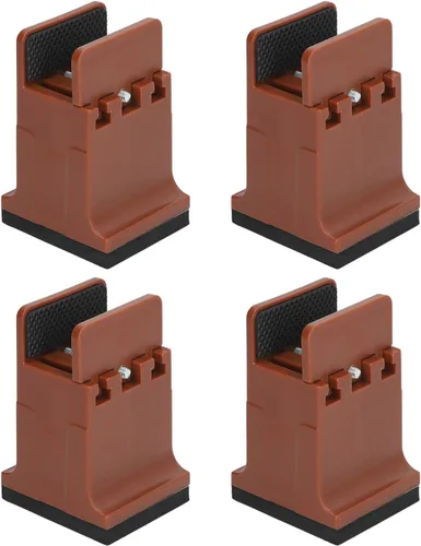 HURRISE 4 elevadores de cama, elevador de goma para muebles, bloques de cama elevados, elevadores de sofá, mesa de escritorio, almohadillas de Marrón
