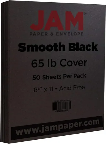 Miniatura 2 de JAM Paper 8 1/2 x 11 Cartulina, Negro suave
