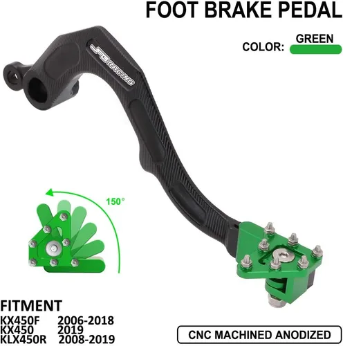 Miniatura 5 de Palanca de pedal de freno trasero para motocicleta AnXin para KX450F 2006-2018 KX450 2019-2024 KLX450R 2008-2019 moto de cross - Verde