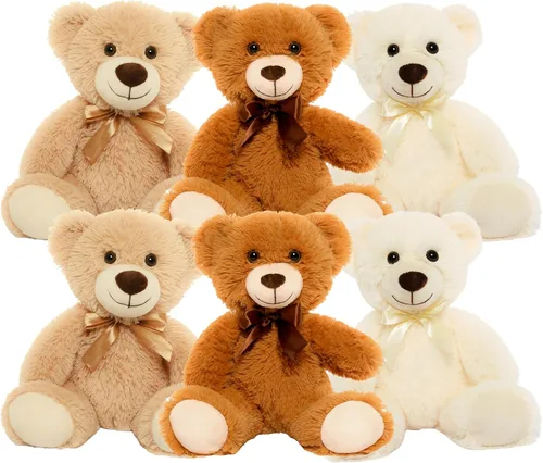 Miniatura 14 de 3 piezas de oso de peluche de 13.5 pulgadas, suave, de peluche, a granel, lindos juguetes de peluche para niños, baby shower, cumpleaños