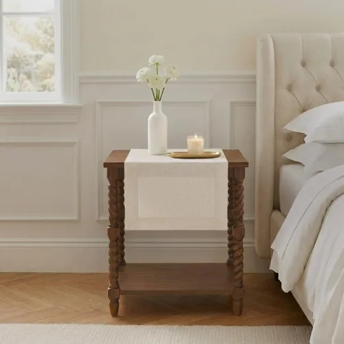 Classic Linen™ by D'Moksha Camino de mesa natural de 36 pulgadas, 100% lino puro, camino de mesa auxiliar, 14 x 36 pulgadas para tocadores, verano,