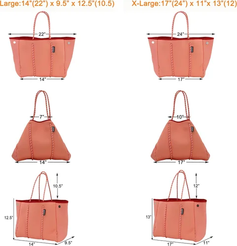 Miniatura 3 de QOGiR Bolsa de playa multiusos de neopreno con bolsillo interior con cierre de cremallera