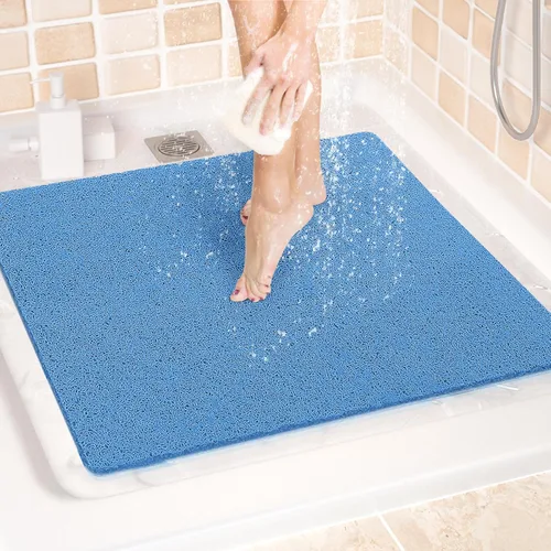 Miniatura 64 de LuxStep - Tapete de ducha, de 24 x 36 pulgadas, tapete de baño antideslizante con drenaje, tapete de baño de cloruro de polivinilo, de secado Gris