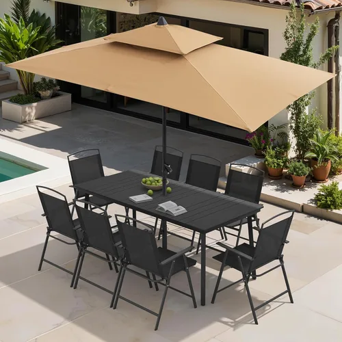 Miniatura 6 de Crestlive Products Juego de 4 sillas plegables para patio, sillas plegables para exteriores con marco duradero resistente al óxido