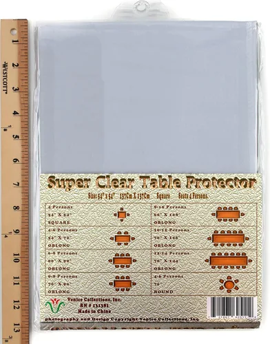 Miniatura 3 de Protector de mantel y mantel de vinilo 100% duradero, extra resistente, tamaño cuadrado de 54 x 54 pulgadas