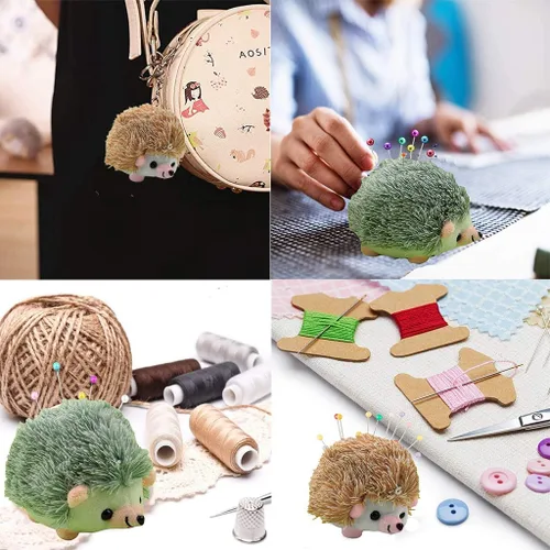 Miniatura 7 de El juego de cojín de erizo con alfileres incluye 1 bonito cojín de alfiler y 100 pines rectos de cabeza plana de mariposa para coser proyectos