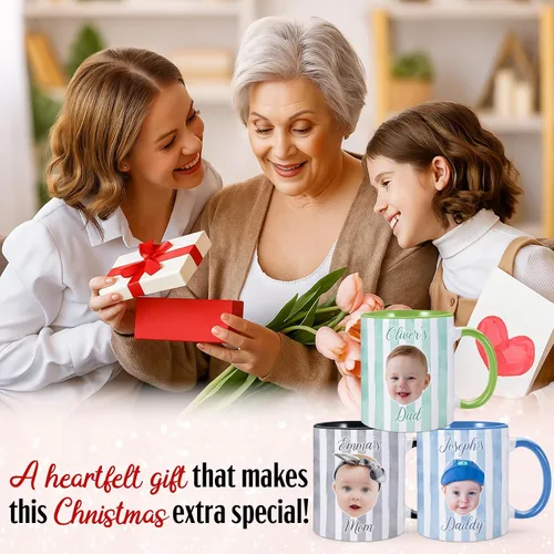 Miniatura 7 de Taza de café personalizada con cara de bebé, taza personalizada con foto, nombre y título, cumpleaños, Navidad, día del padre, día de la madre, baby