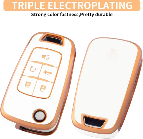 Miniatura 20 de XIYANG TRADE Funda para llavero Chevy con llavero, funda de TPU suave para llave de protección completa para Camaro Cruze Equinox Malibu Impala