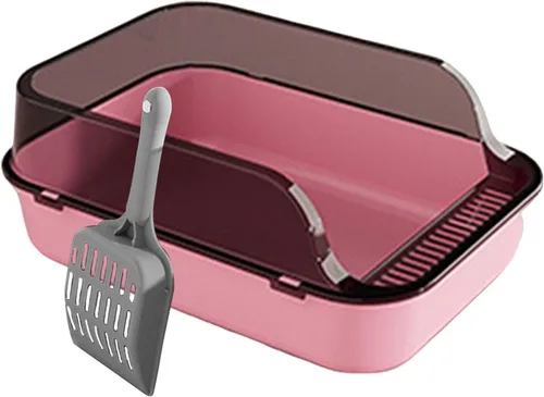 Generic Caja de arena para gatos, bandeja de arena para mascotas, fácil de limpiar, bandeja de arena semicerrada para gatitos, inodoro para gatos