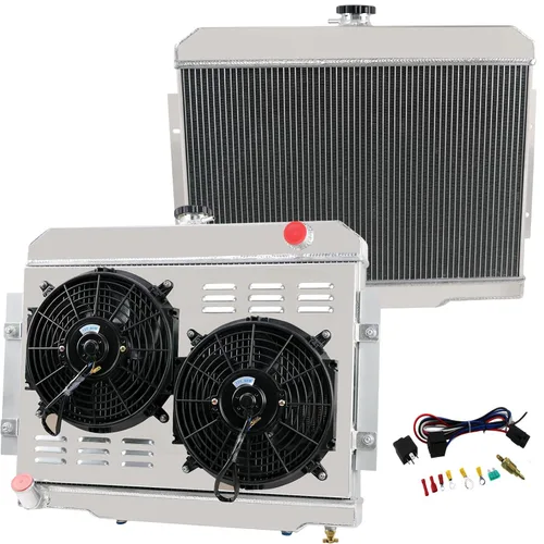 Miniatura 10 de Relé de ventilador de aluminio de 3 filas para Jeep Cherokee/Scrambler CJ5 CJ6 CJ7 J10 J20 1974 1976 1977 1978 79 80 81 82 83 84 85 86 Radiador de 3