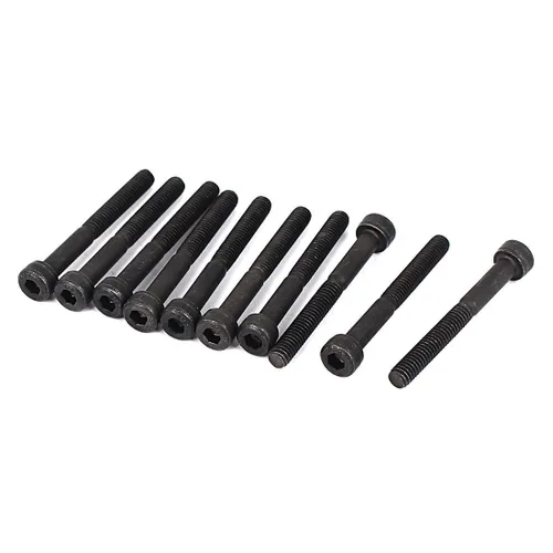 Miniatura 7 de uxcell Tornillos hexagonales de acero de aleación M2.0.197x1.772 in 12.9 Tornillos parcialmente roscados, color negro, 20