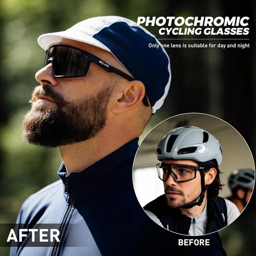 Miniatura 2 de SCVCN Gafas de sol de ciclismo fotocromáticas deportivas para hombres y mujeres, gafas de montaña MTB, protección UV, conducción y correr 1