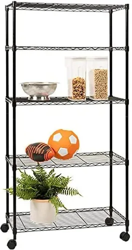 Miniatura 4 de Estantes de almacenamiento de 5 niveles resistentes (capacidad de 750 libras) para almacenamiento de cocina, garaje, estantería industrial de Cromado
